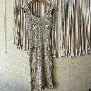 Crotchet midi see through dress no tags